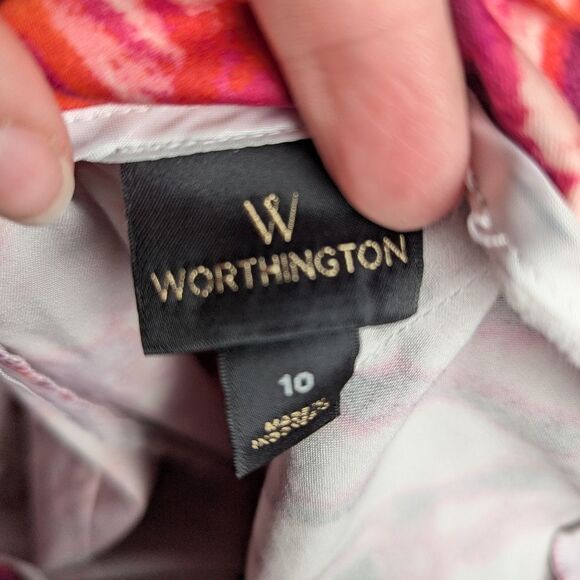 Worthington Pink Black White Tie Dye Print Pencil Skirt Womens 10 M - Picture 4 of 5